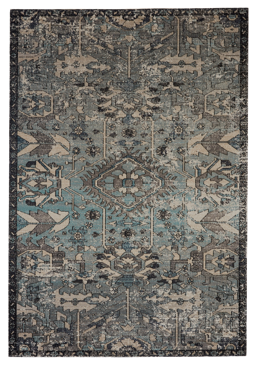 Jaipur Living Ansilar Indoor/ Outdoor Medallion Blue/ Gray Area Rug (2'X3')