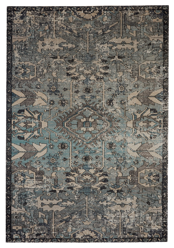 Jaipur Living Ansilar Indoor/ Outdoor Medallion Blue/ Gray Area Rug (2'X3')