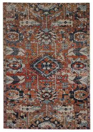 Jaipur Living Ansilar Indoor/ Outdoor Medallion Orange/ Blue Area Rug (2'X3')