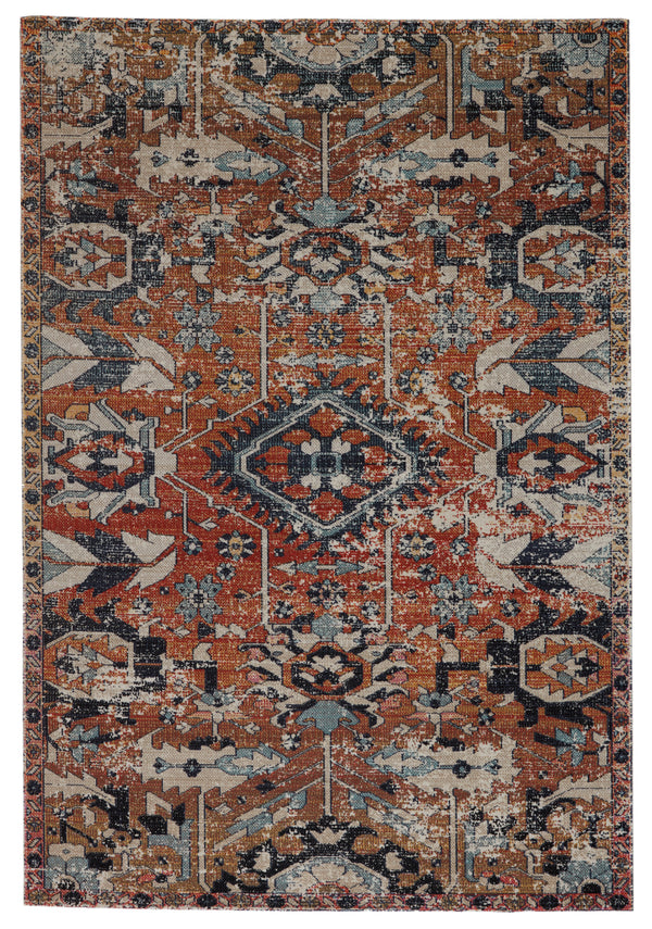 Jaipur Living Ansilar Indoor/ Outdoor Medallion Orange/ Blue Area Rug (2'X3')
