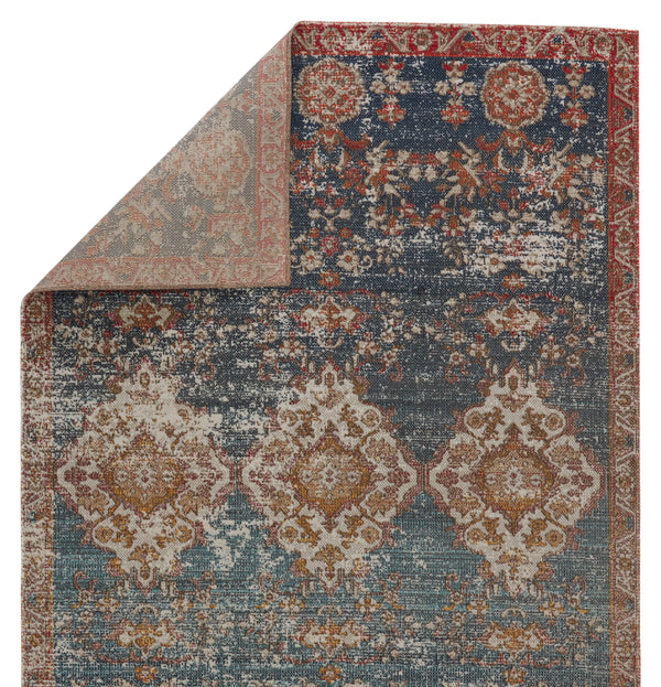 Jaipur Living Freemond Indoor/ Outdoor Medallion Blue/ Red Area Rug (2'X3')