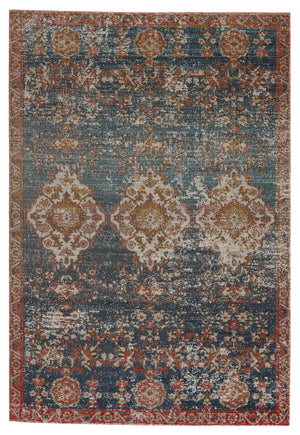 Jaipur Living Freemond Indoor/ Outdoor Medallion Blue/ Red Area Rug (2'X3')