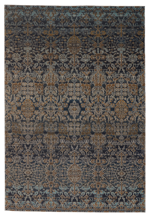 Jaipur Living Bodega Indoor/ Outdoor Trellis Dark Blue/ Gold Area Rug (2'X3')