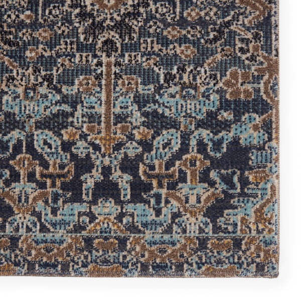 Jaipur Living Bodega Indoor/ Outdoor Trellis Dark Blue/ Gold Area Rug (2'X3')