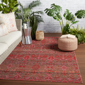 Jaipur Living Bodega Indoor/ Outdoor Trellis Red/ Taupe Area Rug (2'X3')