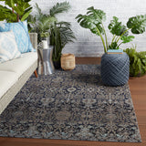 Jaipur Living Bodega Indoor/ Outdoor Trellis Dark Blue/ Taupe Area Rug (2'X3')