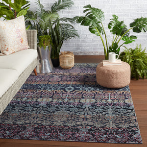 Jaipur Living Bodega Indoor/ Outdoor Trellis Dark Blue/ Multicolor Area Rug (2'X3')