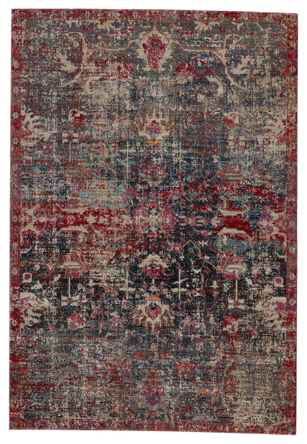 Jaipur Living Fayette Indoor/ Outdoor Oriental Dark Blue/ Red Area Rug (2'X3')
