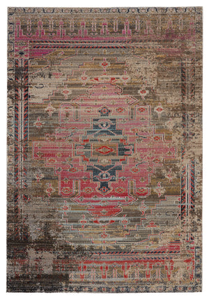 Jaipur Living Cicero Indoor/ Outdoor Medallion Pink/ Taupe Area Rug (2'X3')