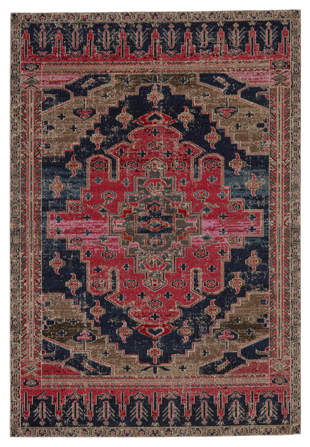 Jaipur Living Cicero Indoor/ Outdoor Medallion Pink/ Blue Area Rug (2'X3')