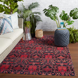 Jaipur Living Genesee Indoor/ Outdoor Trellis Red/ Blue Area Rug (2'X3')