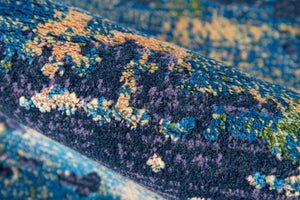 Momeni Portland PRT-3 Machine Made Casual Abstract Indoor Area Rug Blue 9'3" x 12'6" PORTLPRT-3BLU93C6