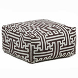 Chandra Rugs Poufs Outer: Cotton, Filling: Cotton Handmade Contemporary Printed Cotton Pouf Brown/Cream 2' x 2' x 1'