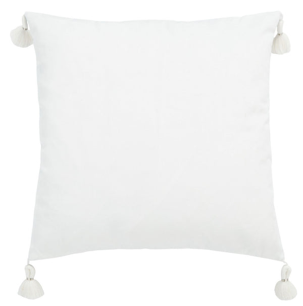 Jaquet Outdoor Pillow - Boho-Chic Grey Ikat Print with Playful Tassels for Stylish Patio Decor