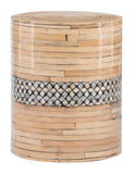 Prine Bamboo Drum Table Nat Black 