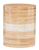 Prine Bamboo Drum Table Natl White