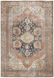 Percy Vintage Medallion Rug, Pink Clay/Charcoal Gray, 9ft-2in x 12ft Area Rug