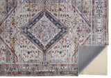 Percy Vintage Medallion Rug, Gray/Blue/Magenta, 9ft - 2in x 12ft Area Rug