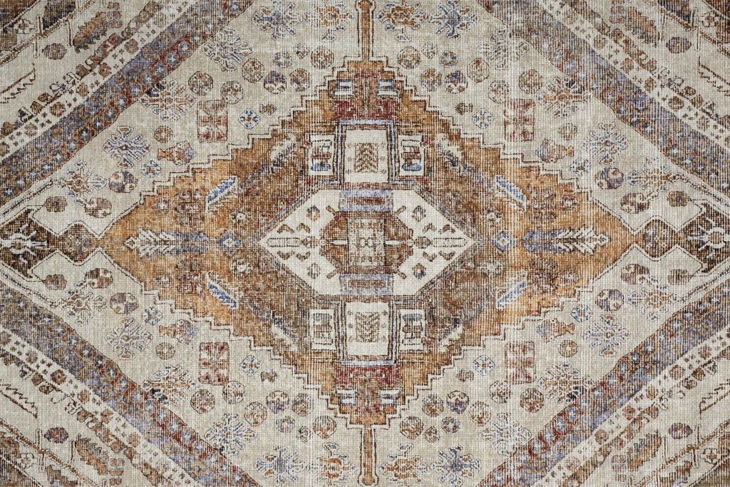 Percy Vintage Medallion Rug, Terracotta/Country Blue, 9ft-2in x 12ft Area Rug
