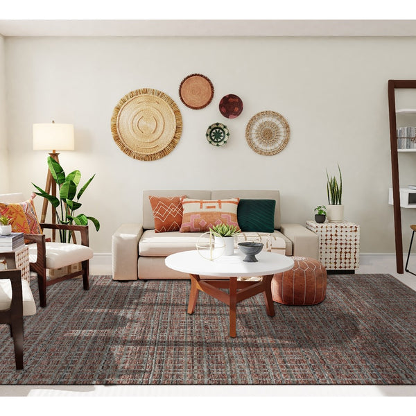 AMER Rugs Paradise PRD-5 Hand-Loomed Geometric Transitional Area Rug Brick Red 9' x 12'