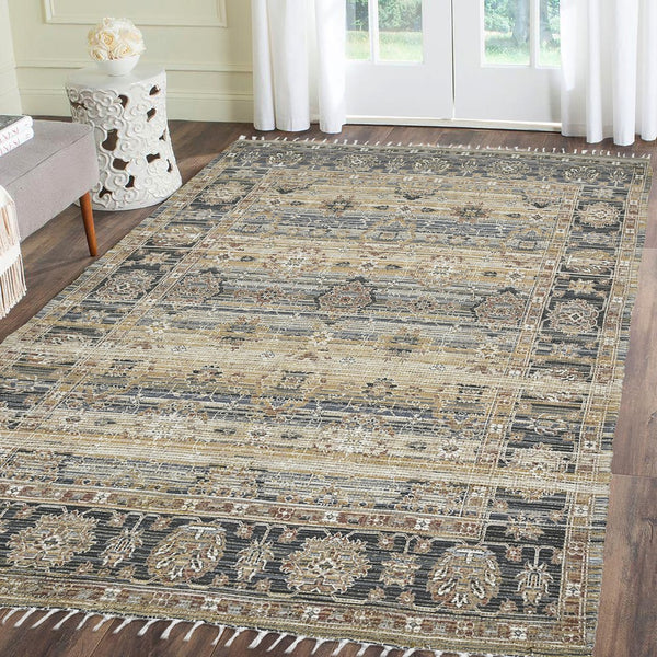 AMER Rugs Prairie PRE-1 Hand-Loomed Oriental Transitional Area Rug Blue/Green 3'6" x 5'6"
