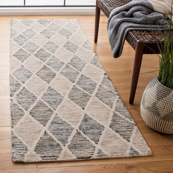 Precious 215 Hand Tufted 80% Wool, 20% Cotton Contemporary Rug Blue / Beige 80% Wool, 20% Cotton PRE215M-28