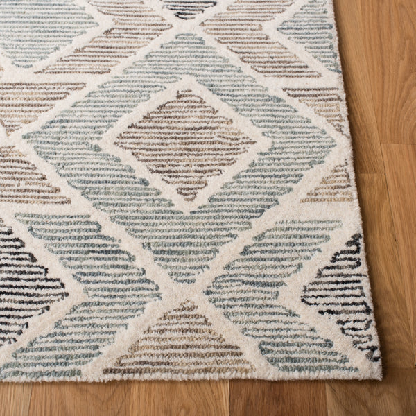 Precious 219 Hand Tufted 80% Wool, 20% Cotton Contemporary Rug Blue / Beige 80% Wool, 20% Cotton PRE219M-5