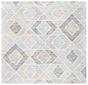 Precious 219 Hand Tufted 80% Wool, 20% Cotton Contemporary Rug Blue / Beige 80% Wool, 20% Cotton PRE219M-6SQ