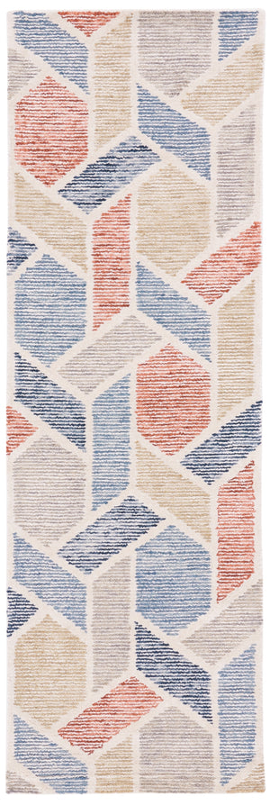 Precious 221 Hand Tufted 80% Wool, 20% Cotton Contemporary Rug Blue / Rust 80% Wool, 20% Cotton PRE221M-28