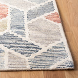 Precious 221 Hand Tufted 80% Wool, 20% Cotton Contemporary Rug Blue / Rust 80% Wool, 20% Cotton PRE221M-5