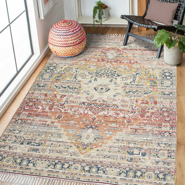 AMER Rugs Prairie PRE-3 Hand-Loomed Oriental Transitional Area Rug Pink/Blue 3'6" x 5'6"