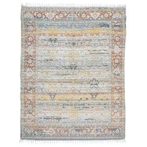 AMER Rugs Prairie PRE-4 Hand-Loomed Oriental Transitional Area Rug Blue/Red 3'6" x 5'6"