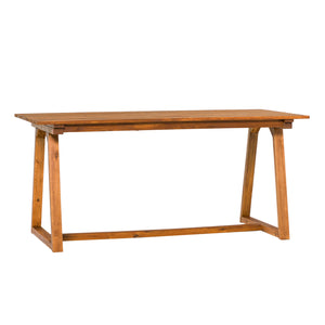 Walker Edison Prenton Modern/Contemporary Modern Slat Back Wood 70" Dining Table PREO1MBR