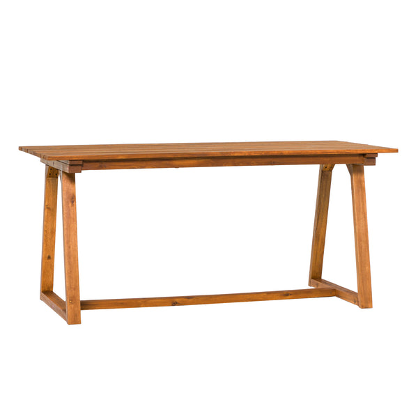 Walker Edison Prenton Modern/Contemporary Modern Slat Back Wood 70" Dining Table PREO1MBR