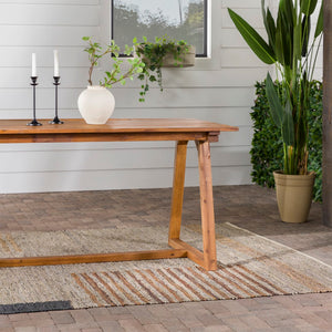 Walker Edison Prenton Modern/Contemporary Modern Slat Back Wood 70" Dining Table PREO1MBR