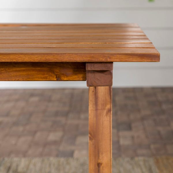 Walker Edison Prenton Modern/Contemporary Modern Slat Back Wood 70" Dining Table PREO1MBR