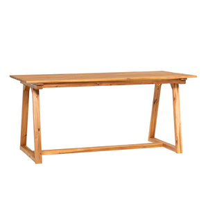 Walker Edison Prenton Modern/Contemporary Modern Slat Back Wood 70" Dining Table PREO1MNL