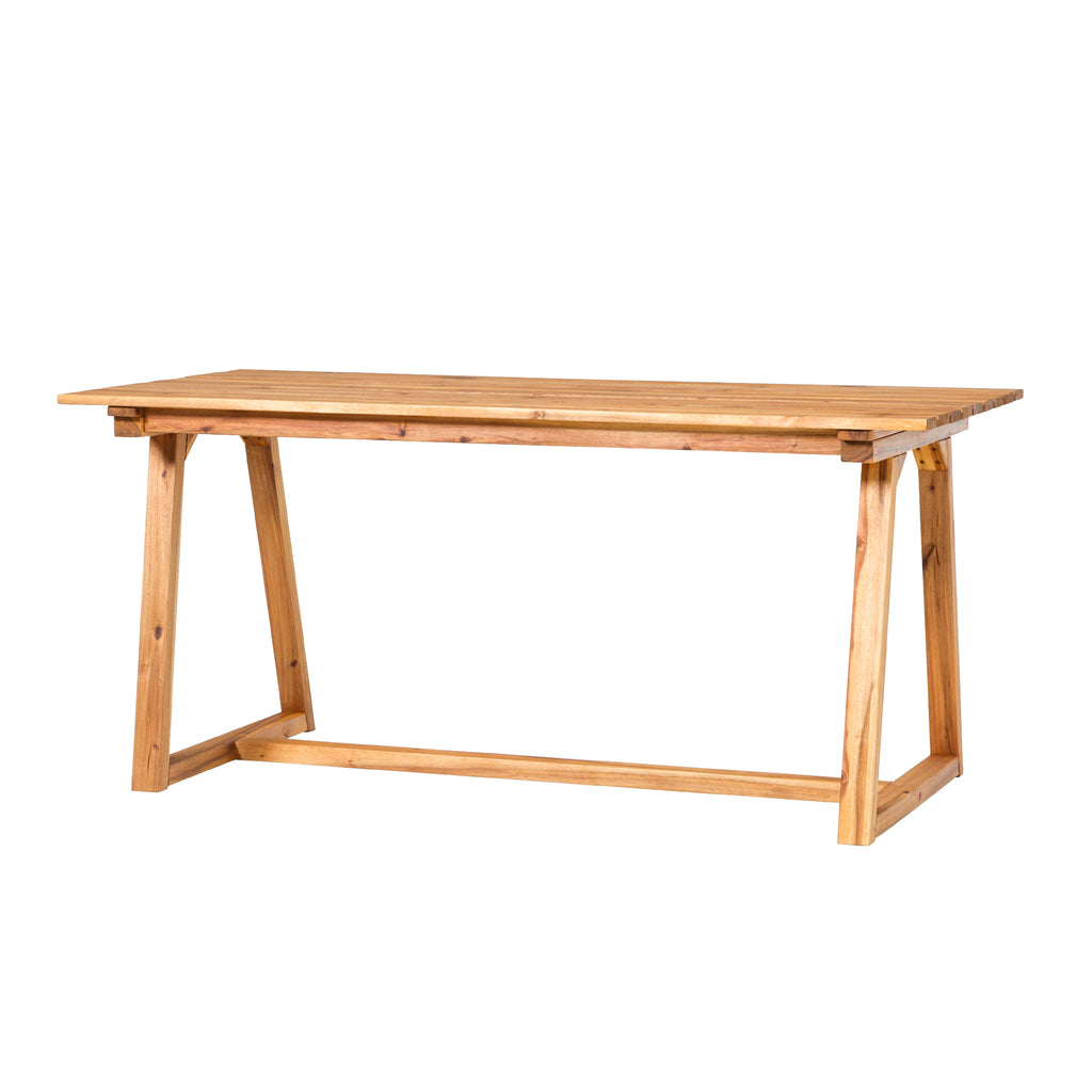 Walker Edison Prenton Modern/Contemporary Modern Slat Back Wood 70" Dining Table PREO1MNL