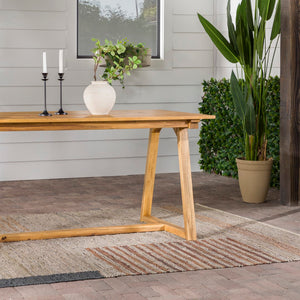 Walker Edison Prenton Modern/Contemporary Modern Slat Back Wood 70" Dining Table PREO1MNL