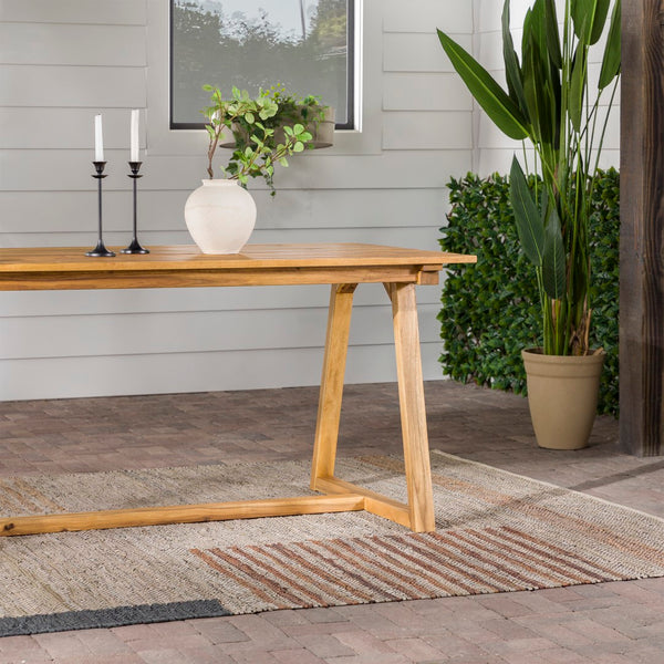 Walker Edison Prenton Modern/Contemporary Modern Slat Back Wood 70" Dining Table PREO1MNL