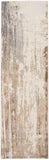 Frida Distressed Abstract Watercolor Rug, Ivory/Brown, 2ft - 6in x 8ft, Runner