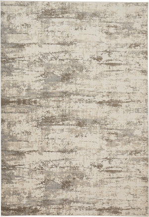 Frida Distressed Abstract Prismatic Rug, Ivory/Gray/Brown, 9ft x 12ft Area Rug