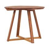 Walker Edison Prenton Modern/Contemporary Modern Slat Back Wood Round Dining Table PROD39DTBR