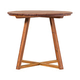 Walker Edison Prenton Modern/Contemporary Modern Slat Back Wood Round Dining Table PROD39DTBR