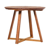 Walker Edison Prenton Modern/Contemporary Modern Slat Back Wood Round Dining Table PROD39DTBR