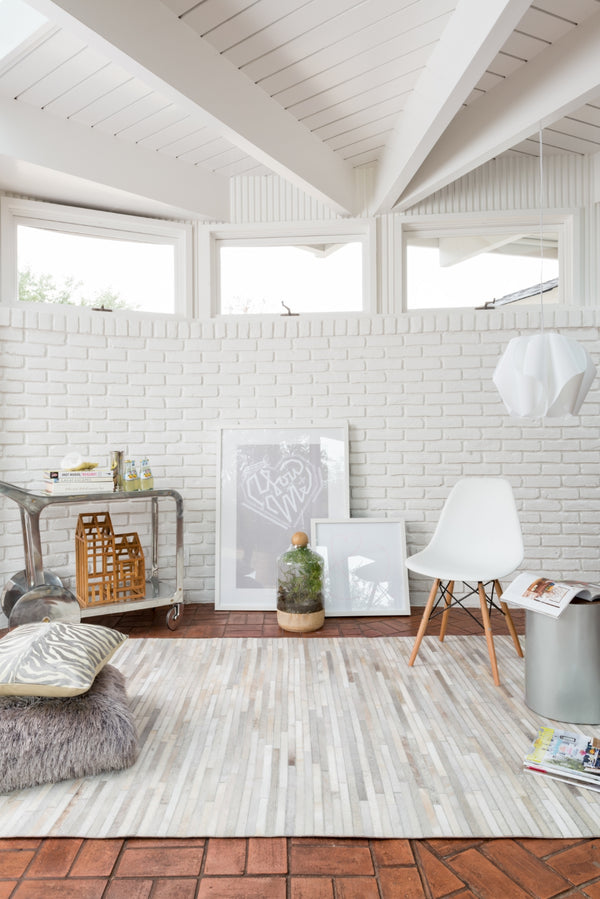 Loloi Promenade PO-03 100% Cowhide Hand Stitched Contemporary Rug PROMPO-03IV0093D0