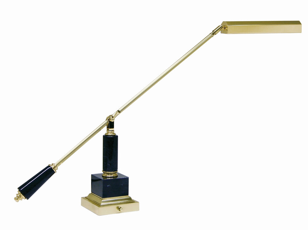 Counter Balance Polished Brass and Black Marble Piano/Desk Lamp