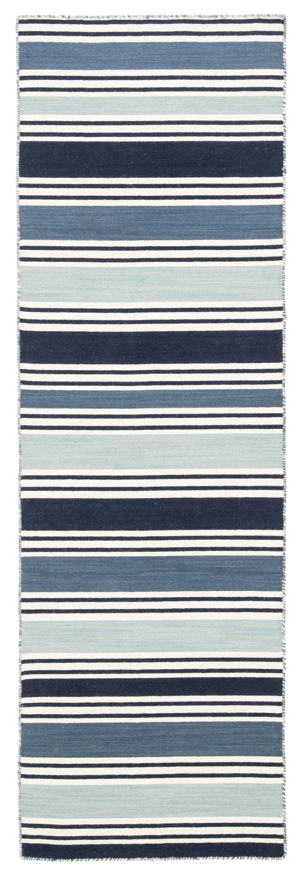 Jaipur Living Salada Handmade Stripe Blue/ White Runner Rug (2'6"X8')