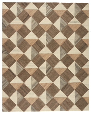 Verde Home by Jaipur Living Paris Handmade Geometric Brown/ Cream Area Rug (10'X14')
