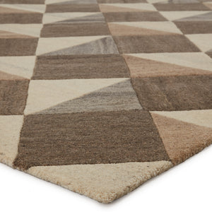 Verde Home by Jaipur Living Paris Handmade Geometric Brown/ Cream Area Rug (10'X14')